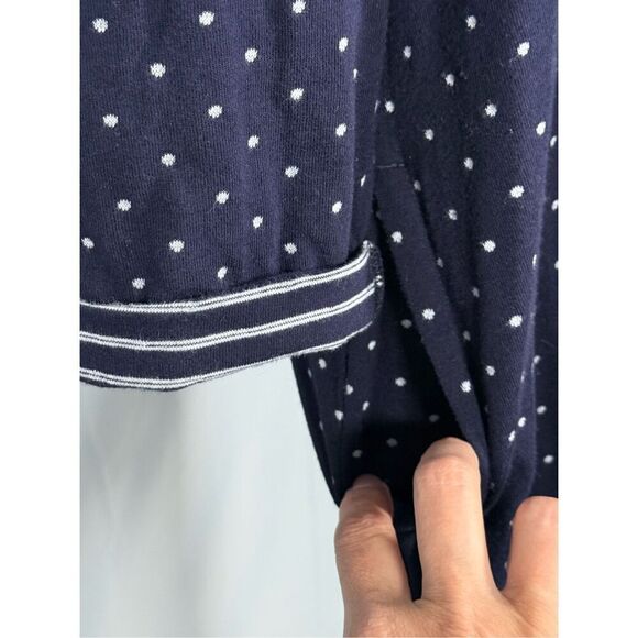 Talbots Shift Dress Womens LP Blue White Polka Dot Coastal Grandma Cottagecore - Picture 6 of 10